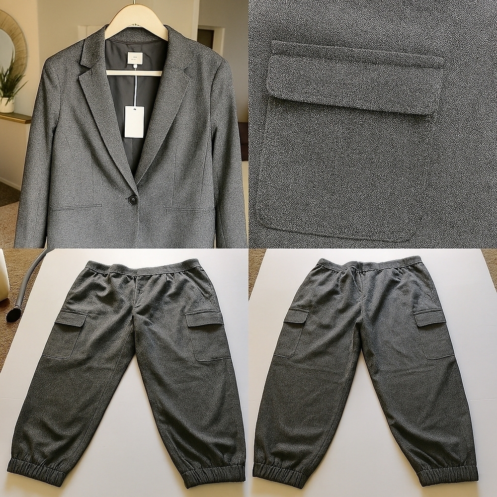 NWT Aโ New Day 2-Piece Set โ Blazer (XL) & Cargo Jogger Pants (16), Wool-Like